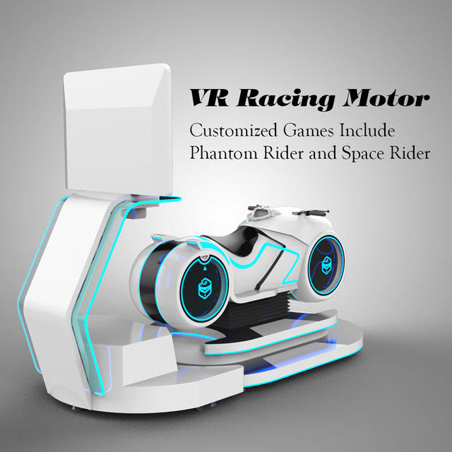220 โวลต์สีขาวหลายสีที่สะดุดตาลักษณะรถขับรถ Vr Simulator รถจักรยานยนต์แข่งกับ deepon E3