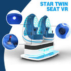 Two Seats Motion Chair Cinema 9D เครื่องเกมเสมือนจริงสีน้ำเงินที่มีสีขาว
