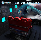 เกมต่อสู้แบบ 110V ต่อสู้ 7D Cinema Simulator Rider หน้าจอโลหะ 6/9 ที่นั่ง