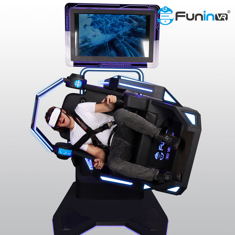 การจำลอง VR 360 องศาที่น่าตื่นเต้นอย่างบ้าคลั่งการหมุนเที่ยวบิน 9D VR Simulator สำหรับ Roller Coaster