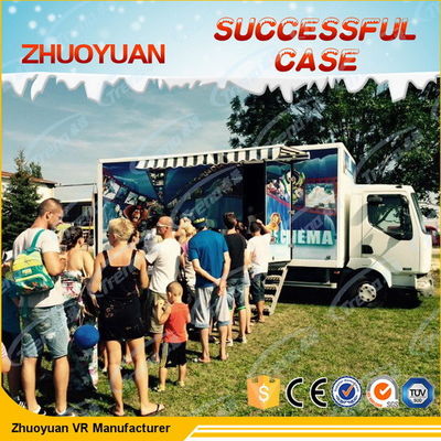 Movable Amazing 7D โรงภาพยนตร์ จำลอง 6 ที่นั่งพร้อมการจำลองแสง / ฝน