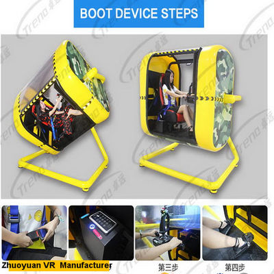 สวนสนุก 720 องศาโปรแกรมจำลองการบิน VR สีเหลืองด้วยแว่นตา HTC 220 โวลต์