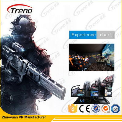 3 Dof ไฟฟ้า / ไฮโดรลิค 5D อุปกรณ์ โรงภาพยนตร์ 7D จำลอง โรงภาพยนตร์ที่มีเก้าอี้เคลื่อนไหว