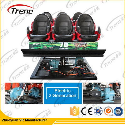 ระบบไฮดรอลิค / อิเล็กทรอนิกส์ 7d การเคลื่อนไหว ขี่ จำลอง 7d โรงภาพยนตร์ พร้อมเก้าอี้ขับเคลื่อน 4 ทิศทาง