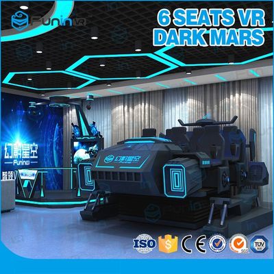 รูปแบบ Mech Style จริง 9D VR โรงภาพยนตร์ หกผู้เล่นเกม VR ในร่มพร้อมหมวกกันน็อก VR