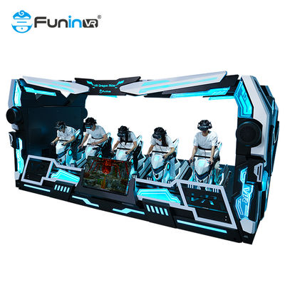 บันเทิง 9D VR มังกรขี่ 5 ที่นั่ง Simulator บนพลาตฟอร์มธีมสุดยอดแบบไดนามิก