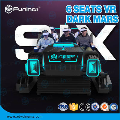 เครื่องจำลองโรงภาพยนตร์ VR 9D 220 โวลต์ 6 ที่นั่ง VR Car Machine สำหรับห้างสรรพสินค้า
