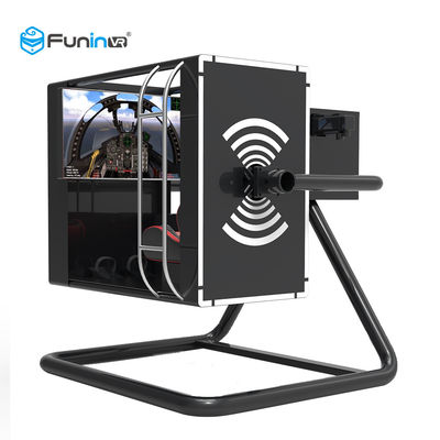 Black Virtual Reality Flight Simulator ห้องนักบินอุปกรณ์สวนสนุกกลางแจ้ง