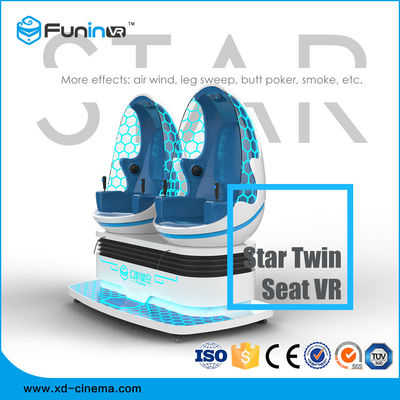 360 องศาการเคลื่อนไหว 9D เสมือนจริงจำลอง 220 โวลต์รอยพระพุทธบาทขนาดเล็กสองที่นั่งไข่