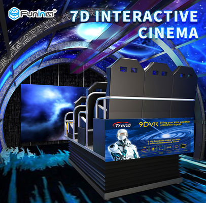 เกมต่อสู้แบบ 110V ต่อสู้ 7D Cinema Simulator Rider หน้าจอโลหะ 6/9 ที่นั่ง