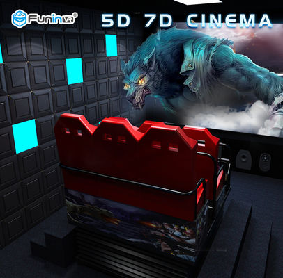 เกมต่อสู้แบบ 110V ต่อสู้ 7D Cinema Simulator Rider หน้าจอโลหะ 6/9 ที่นั่ง