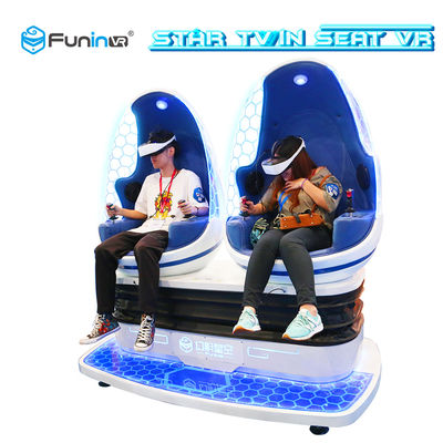 Blue + White 2 Players 9D VR Simulator พร้อมแพลตฟอร์ม Crank ไฟฟ้า