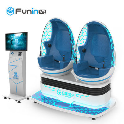 Blue + White 2 Players 9D VR Simulator พร้อมแพลตฟอร์ม Crank ไฟฟ้า