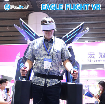 มุมมอง 360 องศาแบบอินเทอร์แอกทีฟโรงหนัง 9D VR Eagle Simulator พร้อมปืนยิง 220 V