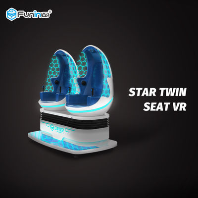 360 องศา 2 ที่นั่งโรงภาพยนตร์เสมือนจริง 9D พร้อมเอฟเฟกต์เก้าอี้ขาแบบ EGG