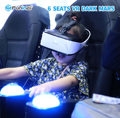 3.8KW 220 โวลต์ 9D VR จำลองรถไฟเหาะ 6 ที่นั่ง VR Dark Mars