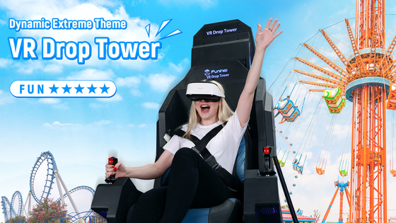 สนุกสนานกับ VR Drop Tower 9D VR Simulator 360° การเคลื่อนไหว