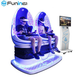 Commercial 9D VR Simulator ที่นั่งสั่นสะเทือนขากวาดสองที่นั่ง