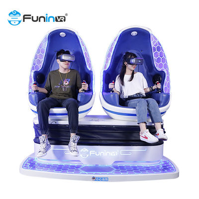 ผู้เล่น 2 ที่นั่ง Blue & black 9D Virtual Reality Simulator เครื่องเกมอาเขต VR Egg Chair